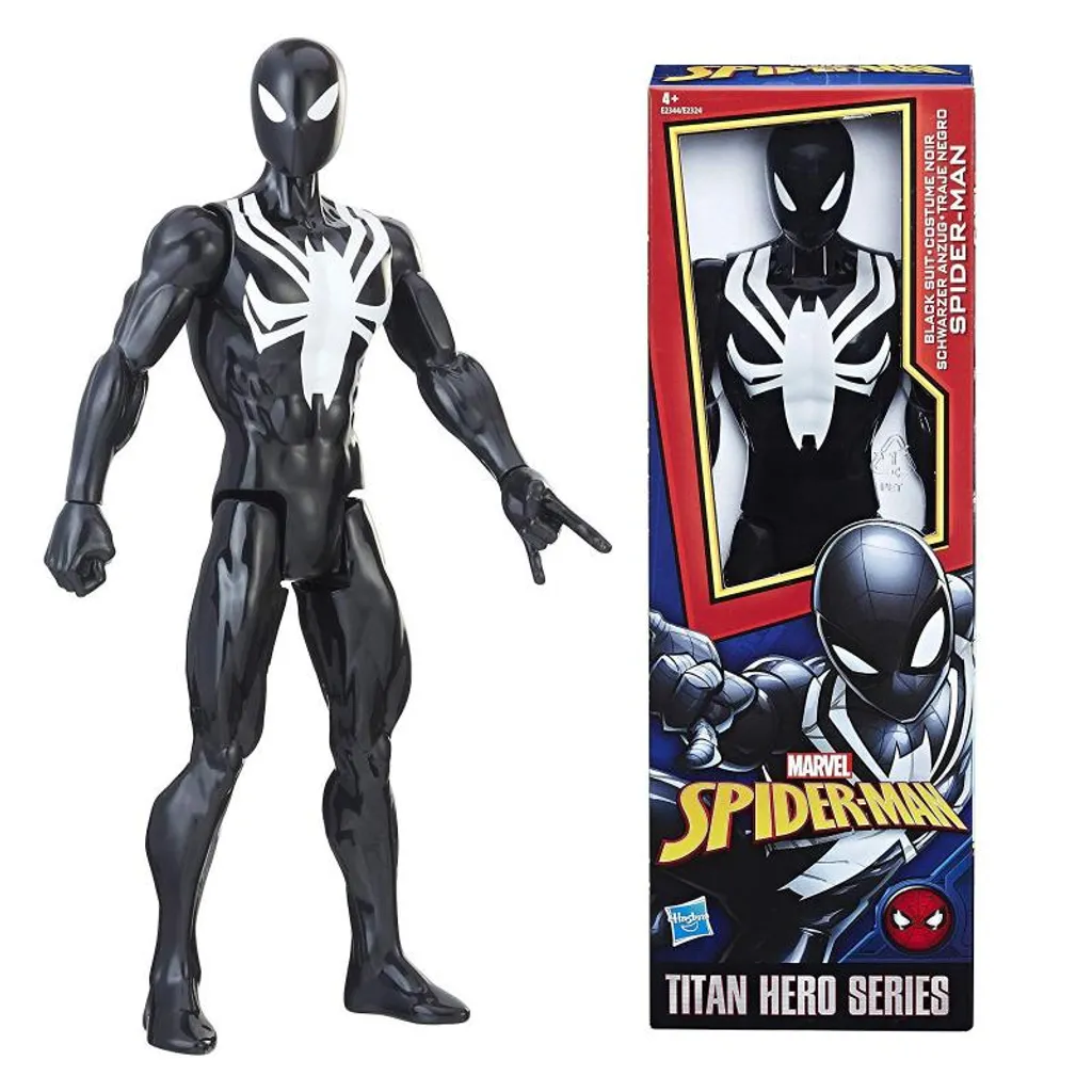 Hasbro E2344 Marvel Web Titan Spider-Man Schwarz Weiß Deluxe Figur 30cm Neu 1 Hasbro E2344 Marvel Web Titan Spider-Man Schwarz Weiß Deluxe Figur 30cm Neu