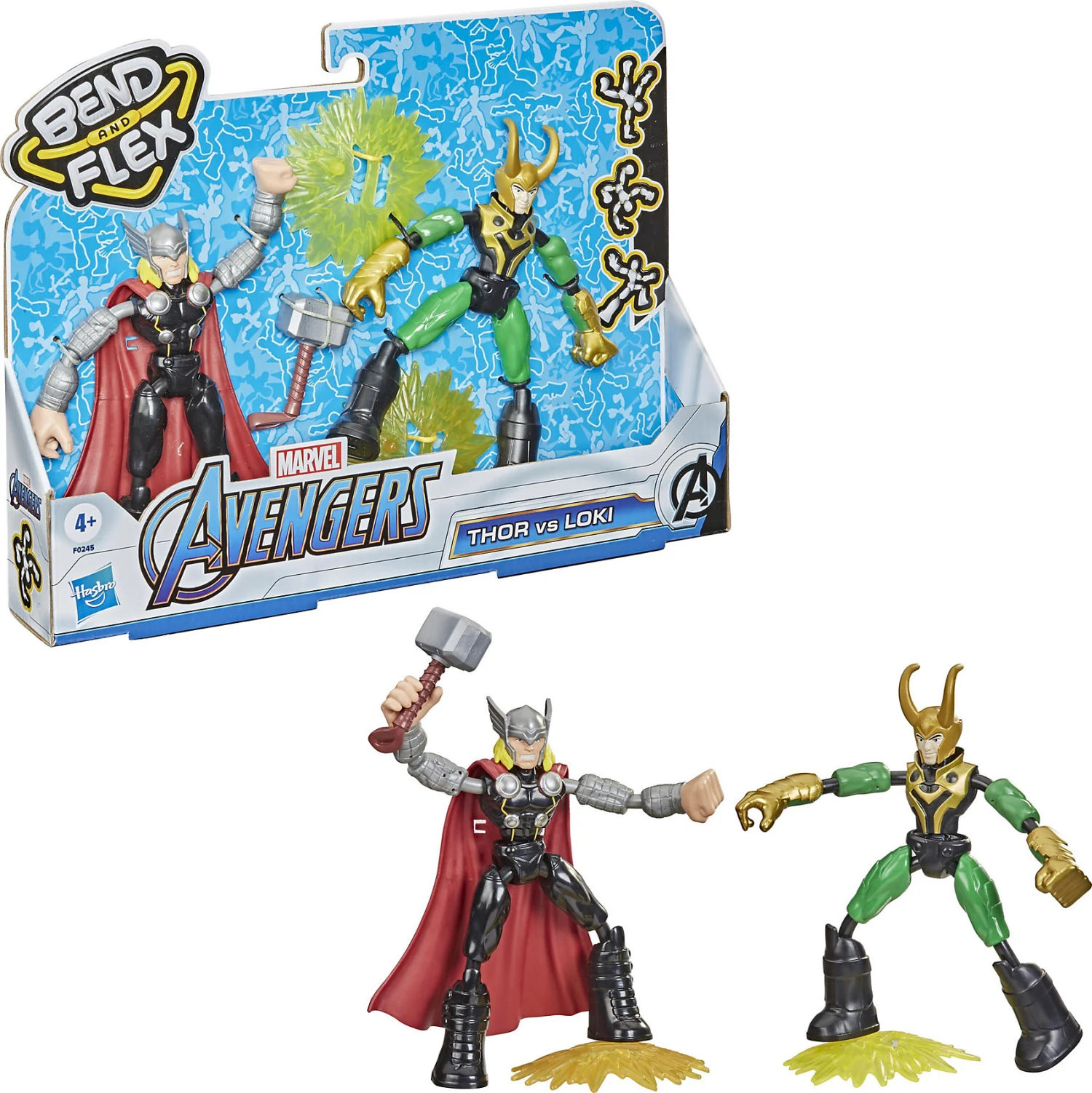Hasbro Marvel Avengers Bend And Flex Thor Gegen Loki 2 Hasbro Marvel Avengers Bend And Flex Thor Gegen Loki – Bild 2