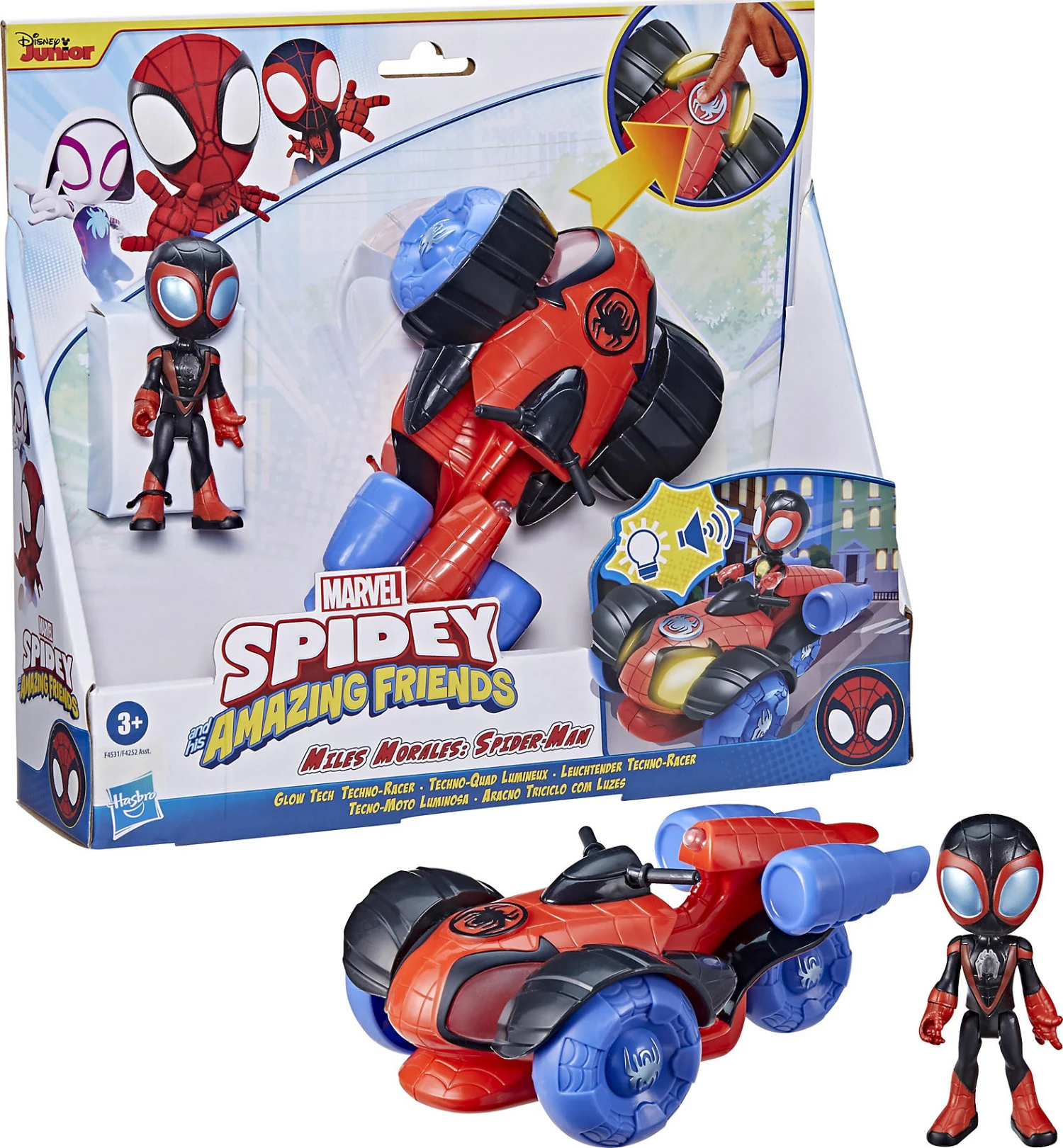 Hasbro Marvel Spidey And His Amazing Friends Leuchtender Techno-Racer 1 Hasbro Marvel Spidey And His Amazing Friends Leuchtender Techno-Racer